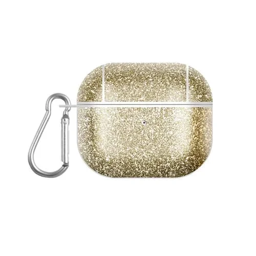 Funda para AirPods 3 Glitter Powder Skin Texture PC TWS Estuche para Auriculares (Oro)