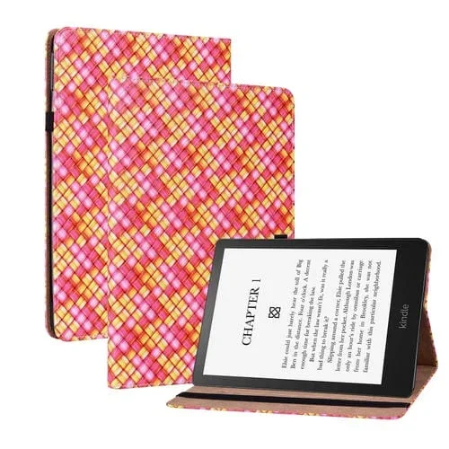 Funda para Amazon Kindle Paperwhite 5 Smart Cuero Color Weave (Rosa Roja)
