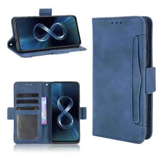 Funda para Asus Zenfone 8 y 8Z Cuero patrón Pantorrilla (Azul)