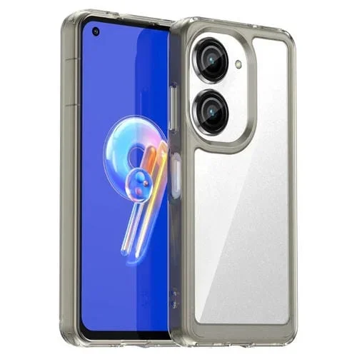 Funda para Asus Zenfone 9 Colorful Series Acrílico + TPU Transparente (Gris)