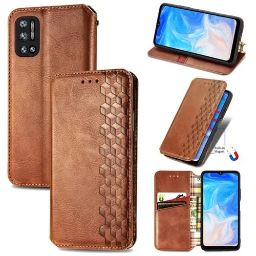 Funda para Doogee N40 Pro de Cuero Magnética con Soporte, Ranuras y Cartera (Marrón)