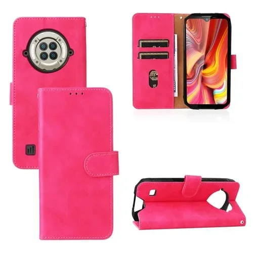 Funda para Doogee S96 Pro con Hebilla Magnética y Textura de PU (Rose Rojo)