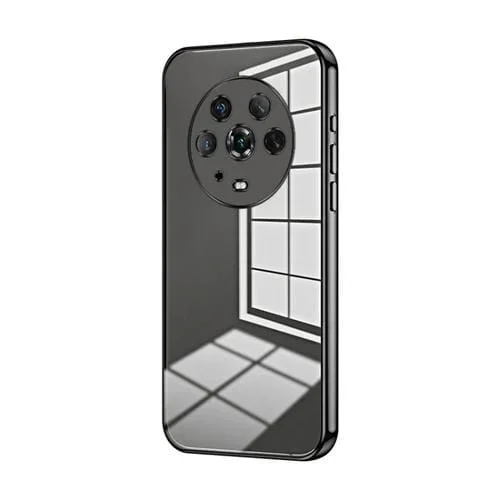 Funda para Honor Magic4 con Orificio Fino y Revestimiento Transparente (Negro)