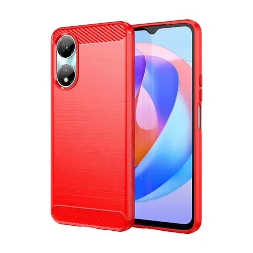 Funda para Honor Play 40C TPU Fibra de Carbono Textura Cepillada (Rojo)