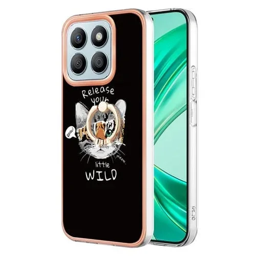 Funda para Honor X8B con IMD Doble Cara Galvanizada y Soporte para Anillo (Crecimiento Natural)