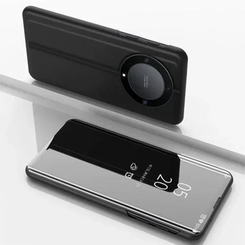 Funda para Honor X9B de Cuero con Tapa Horizontal, Espejo y Soporte (Negro)