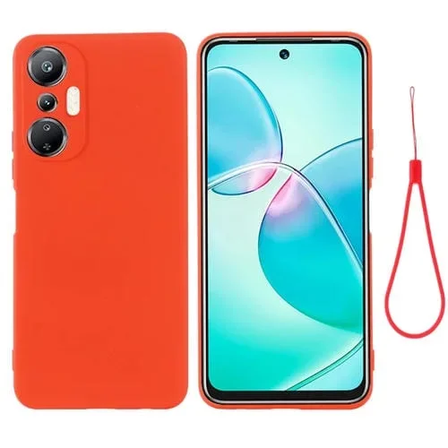 Funda para Infinix Hot 20S X6827 a Prueba de Golpes Silicona Líquida (Rojo)