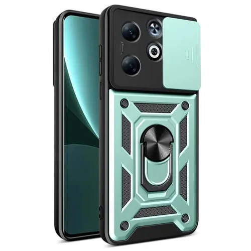Funda para Infinix Smart 8 Plus y 8 Pro con Cubierta de Cámara Deslizante TPU + PC (Verde)