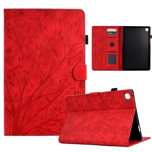 Funda para iPad 10.2 2019 2020 y iPad 10.5 2017 2019 Fortune Tree PU con Función Despertador (Rojo)