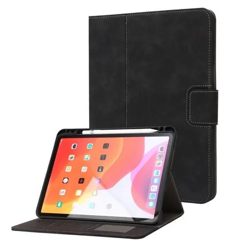 Funda para iPad Piel Textura Becerro Tapa Horizontal (2025/2022) (Negra)