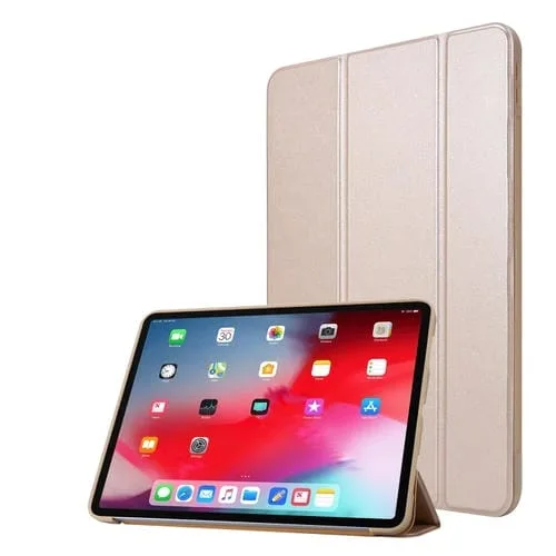Funda para iPad Pro 11 (2020) PC y PU de Cuero con Soporte Tres Plegable (Champagne Gold)