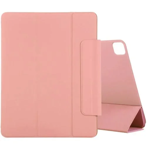 Funda para iPad Pro 12.9 (2020) Cuero PU Magnética Soporte Tres Plegables Suspensión (Naranja)