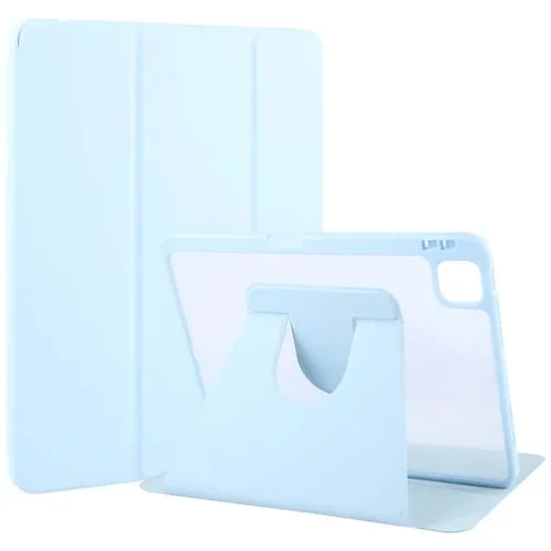 Funda para iPad Pro 12,9 Gebei Piel Sintética Tapa Ranura Bolígrafo 3 Pliegues Giratoria (Azul Cielo)