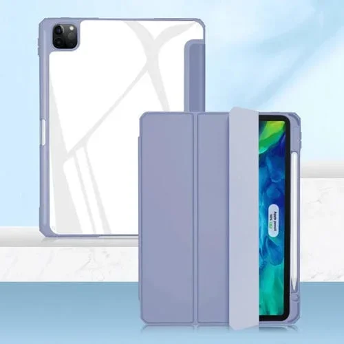Funda para iPad Pro 12.9 Mutural Pinyue Series PC + TPU Cuero con Tapa Horizontal Soporte Ranura Bolígrafo Suspensión (Púrpura)