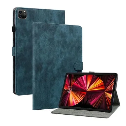 Funda para iPad Pro 12.9 Tiger Pattern PU con Función Sleep/Wake-Up (Azul Oscuro)
