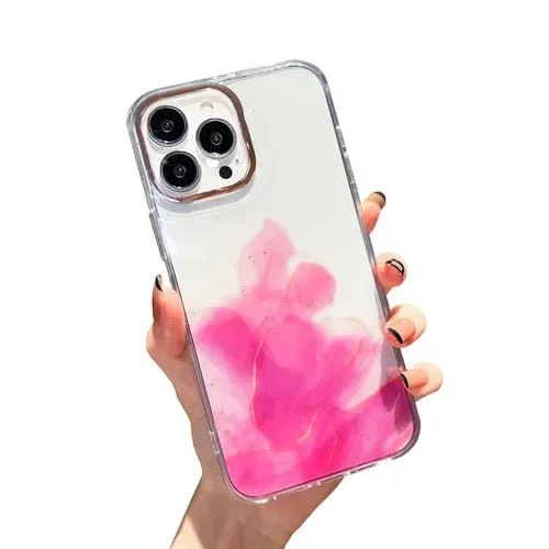 Funda para iPhone 11 Gold Halo Marble Pattern con Protección (Rosa)