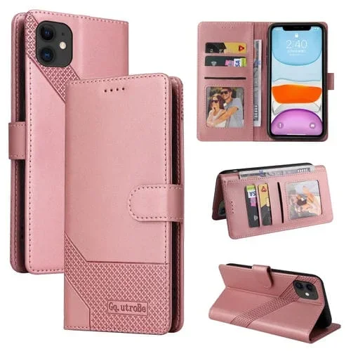 Funda para iPhone 11 Gqutrobe Skin Feel Magnética de Cuero (Oro Rosa)
