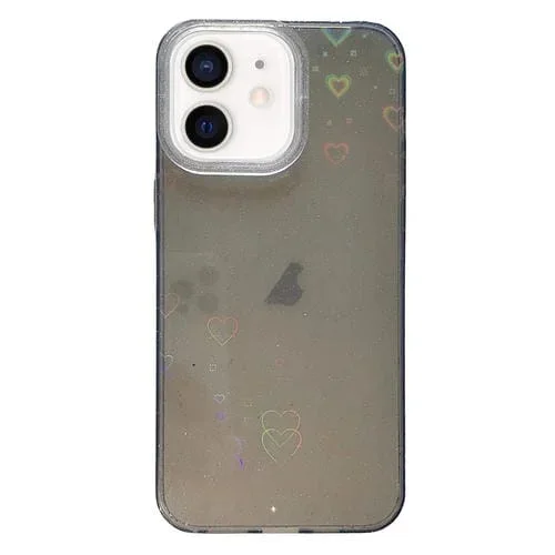 Funda para iPhone 11 Love Pattern Marco de Lente Transparente Acrílico Imd (Negro)