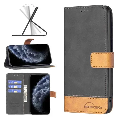 Funda para iPhone 11 Pro Bf11 Color Matching Skin Feel Leather Case (Negro)
