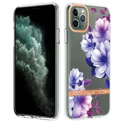 Funda para iPhone 11 Pro Max Flowers And Plants Series Imd TPU Phone Case (Purple Begonia)