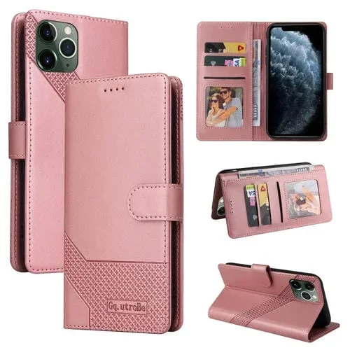 Funda para iPhone 11 Pro Max Gqutrobe Skin Feel Magnética de Cuero (Oro Rosa)