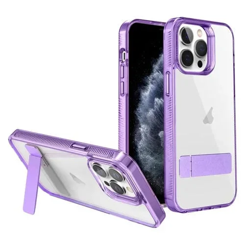 Funda para iPhone 11 Pro Max High Transparent Holder Phone Case (Púrpura)