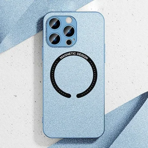 Funda para iPhone 11 Pro Max Magsafe de Cuero Galvanizada (Azul)
