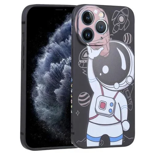 Funda para iPhone 11 Pro Max Spaceman Binoculars Phone Case (Negro y Marrón)