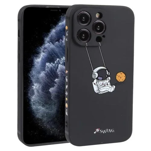 Funda para iPhone 11 Pro Max TPU Astronaut Swinging Pattern (Negro)