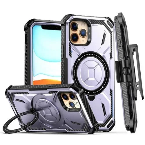 Funda para iPhone 12 Armor Series Magsafe Magnética con Clip Trasero (Púrpura)