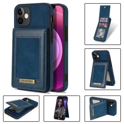 Funda para iPhone 12 Mini N.Bekus Vertical Flip con Ranura para Tarjetas y Rfid (Azul)