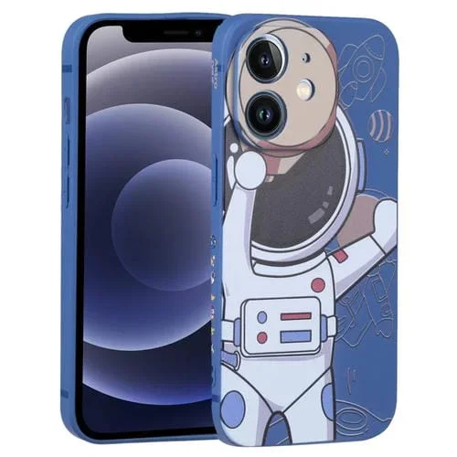 Funda para iPhone 12 Mini Spaceman Binoculars Phone Case (Azul y Beige)