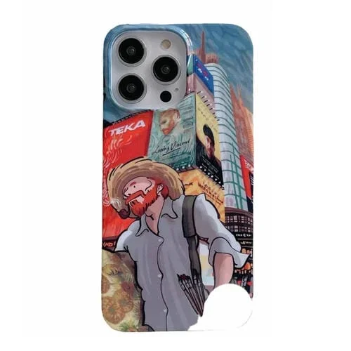 Funda para iPhone 12 PC Pintura al Óleo Brillante Edificio