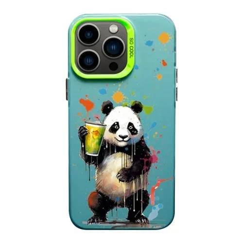 Funda para iPhone 12 Pro Color Ink Frosted PC y Estuche TPU Panda Gigante