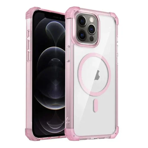 Funda para iPhone 12 Pro Magnética Transparente Magsafe (Rosa)