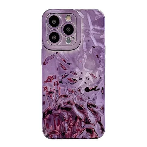 Funda para iPhone 12 TPU Meteorite Texture Galvanoplastia (Púrpura)