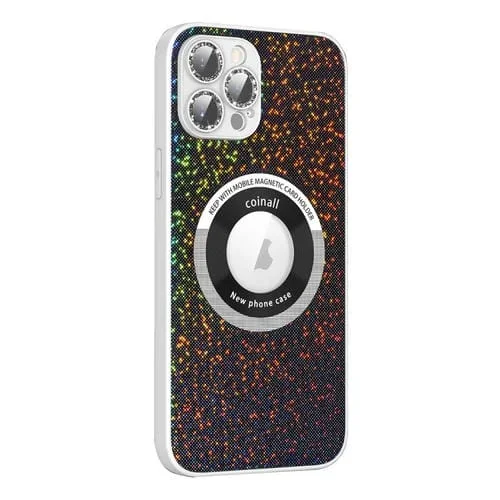 Funda para iPhone 12 TPU + PC Colorful Glitter Magnetic Magsafe (Negro)