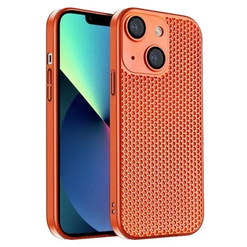 Funda para iPhone 13 Honeycomb Radiating PC Phone Case (Naranja)