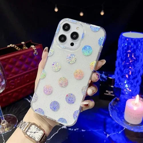 Funda para iPhone 13 Little Star Series Glitter Powder TPU Phone Case (Lunares)