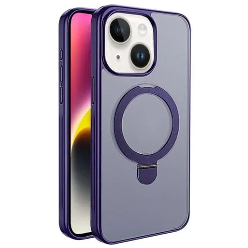 Funda para iPhone 13 Multifuncional Magsafe Holder Phone Case (Púrpura)