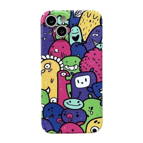 Funda para iPhone 13 Precise Hole Glossy PC Phone Case (Monstruo de Color)