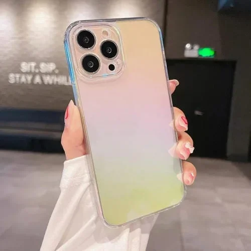 Funda para iPhone 13 Pro Color Plated Acrylic + TPU Phone Case Gradient Rainbow