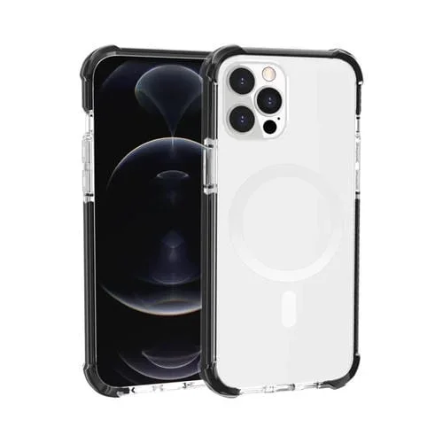 Funda para iPhone 13 Pro Magsafe Acrílica Magnética a Prueba de Golpes (Negro Transparente)