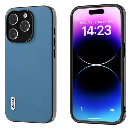 Funda para iPhone 13 Pro Max Abeel Haze Texture PU Phone Case (Azul Cielo)