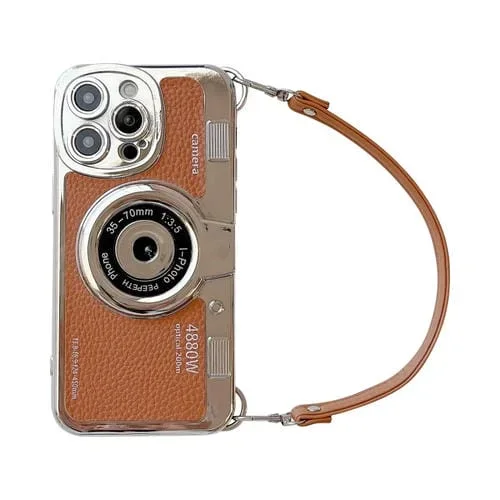 Funda para iPhone 13 Pro Max Camera Style Marrón