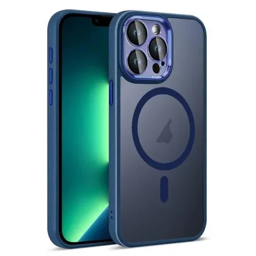 Funda para iPhone 13 Pro Max Colorful Armor Lens Film Translúcido Skin Feel Magsafe (Azul)