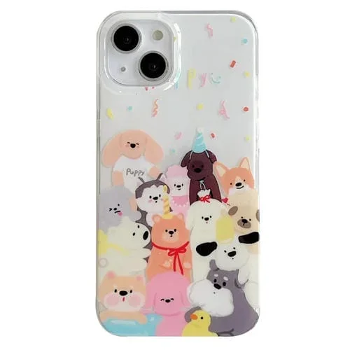 Funda para iPhone 13 Pro Max IMD Cute Animal Pattern Perro