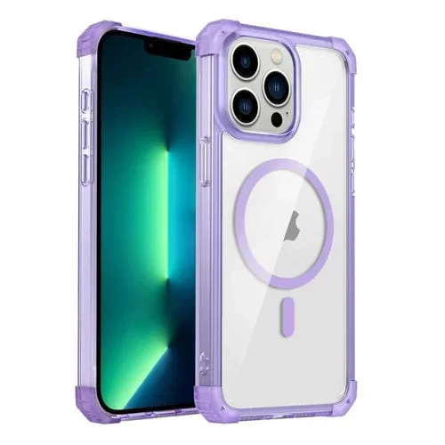 Funda para iPhone 13 Pro Max Magnética Transparente Magsafe (Púrpura)