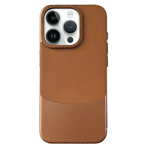 Funda para iPhone 13 Pro Max Napa Texture PC con Cuero para Teléfono (Marrón)