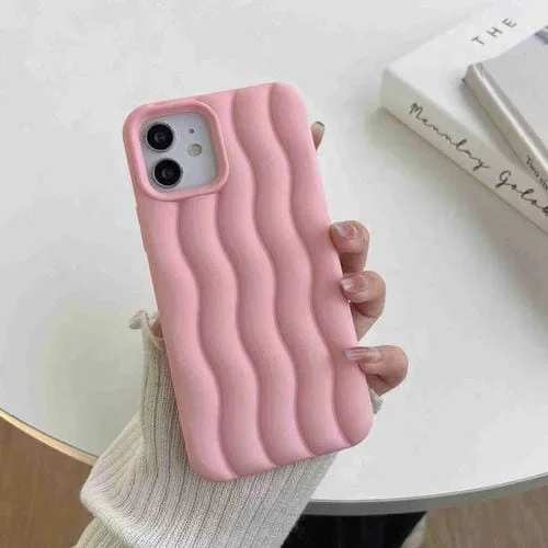 Funda para iPhone 13 Pro Skin Feel 3D Water Wave Texture (Rosa)